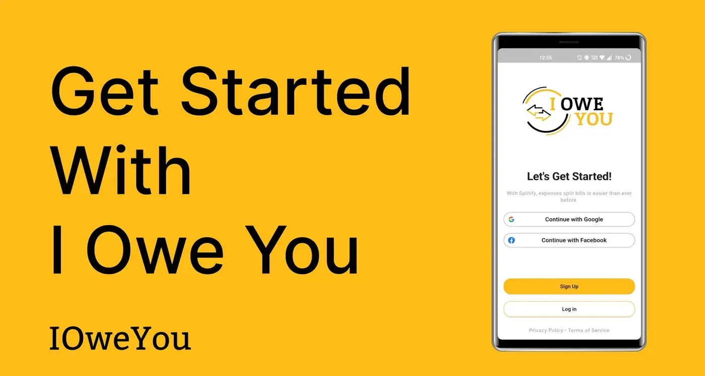 I Owe You: Get started screen